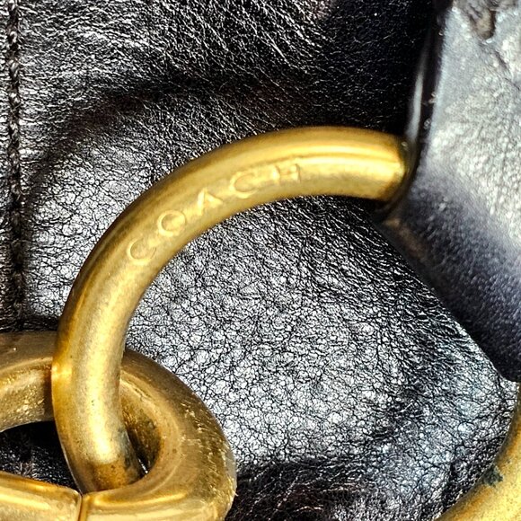 Coach Hamptons Leather Shoulder Bag Black Braided Strap Tassel Vintage - Picture 4 of 16